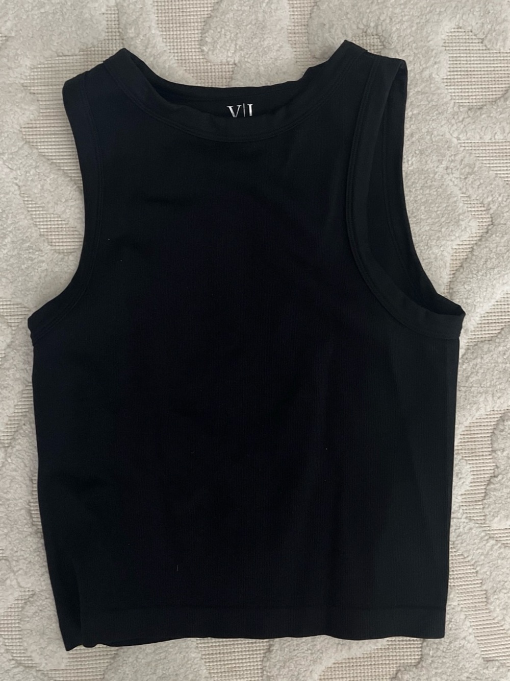 Vital Life Black Ribbed Tank Top